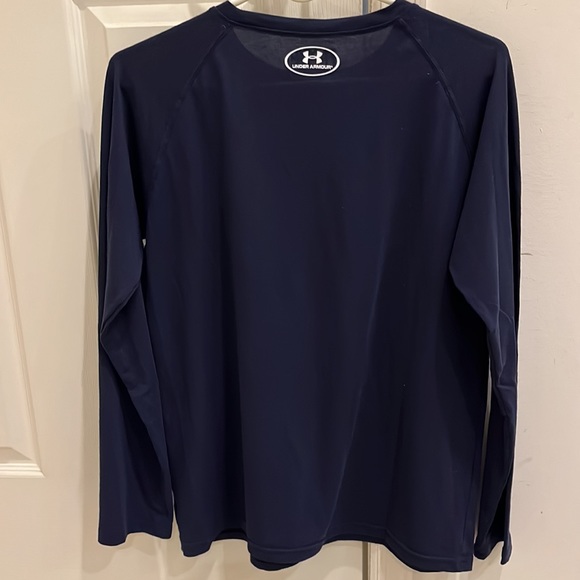 Under Armour navy long sleeve heat gear shirt size yxl - Picture 3 of 3